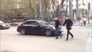 Crazy Mercedes C63 AMG Launch Control