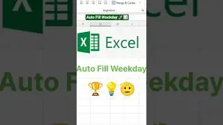 Auto Fill Weekdays in Excel 📅#ExcelTips #ExcelShorts #AutoFill #Weekdays #WorkingDays #ExcelTricks