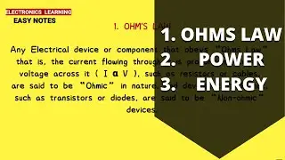 Ohm's Law, Power & Energy | Learn Electronics