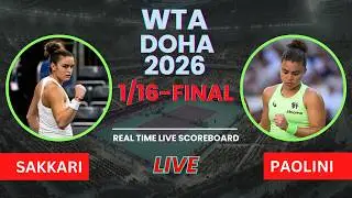 Maria Sakkari vs Jasmine Paolini Live Scores : WTA Doha Qatar Open 2026 1/16-Finals