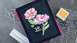 Watercoloring With Hero Arts Reactive Inks & Hot Foiling