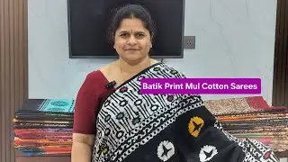 Batik Printed Mul Cotton Sarees | Saritha Reddy Sarees | Free shipping allover India 