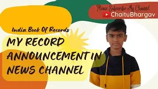India Book of Records | My Record Announcement in News Channel | Bhargav | Rubik's Cube