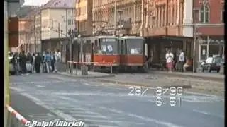 Streik DDR 28.8.1990 bei Verkehrsbetrieben in Potsdam