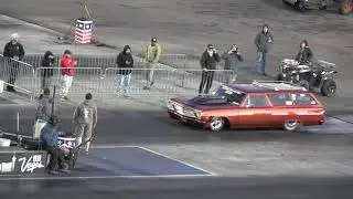 Dwayne Lile '65 Chevy Wagon runs 7.595 on a 7.60 index elims rnd1
