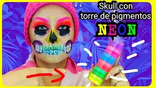 Calavera con torre de Pigmentos NEON / Lilyymakeuup