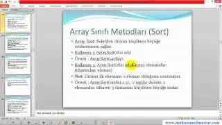 55 Array Sınıfı Metodları Sort Reverse