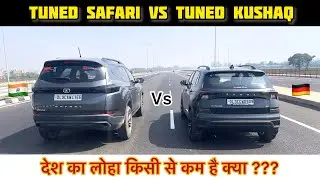 Skoda Kushaq tuned VS Tata Safari tuned| stage1+| code 6 तो कमाल है | sab Shocked,Safari Rocked 🤣|