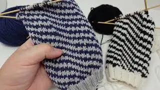 Socken mit Jacquardmuster stricken - Norwegermuster ganz einfach