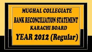 BANK RECONCILIATION STAT 2012 Reg