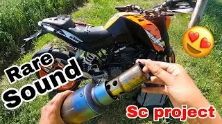 KTM Duke 200 sc project free flow exaust installation,low pitch high base sound(crazyflames)