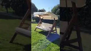 Деревянные садовые качели Aida Swings PARIS 2000 CUSHION & CANOPY