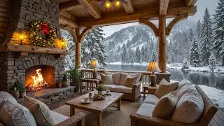 Cozy Winter by the Lake ❄️ Soft Piano & Fireplace Ambience for Relaxation and Focus