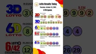 PCSO 2D 3D 6D 6/42 6/49 Lotto Results today 9pm Draw October 23, 2025