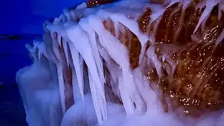 life as a michigander 🫱🏻✋🏻 lake superior ice &bull; warm nights at home &bull; winter storm realities