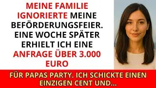 Meine Familie ignorierte meine Beförderungsfeier. Eine Woche später erhielt ich...