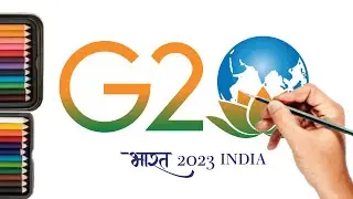 Drawing G20 logo / G20 summit 2023 India / G20 INDIA