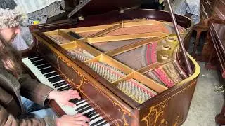 Schiedmayer Grand Piano with Rococo style inlaid case