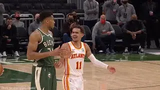 Trae Young yelling at Giannis is so funny | Bucks vs Hawks Game 1