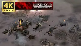 NATO vs PLA in Blizzard Overcast  - C&C Generals: Zero Hour Enhanced 4k UHD 60 FPS