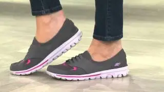 Skechers GOwalk Leather & Mesh Slip-on Sneaker - Premier with Sandra Bennett