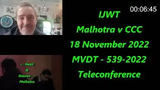 IJWT - Malhotra v CCC - 18 November 2022 - MVDT - 539/2022 - Teleconference