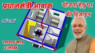 Pradhanmantri Awas Yojana घर का 3d नक्शा