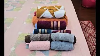 How to fold towels in a roll #howtofold #towelfolding #homeorganizinghacks