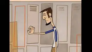 Abe opens his locker