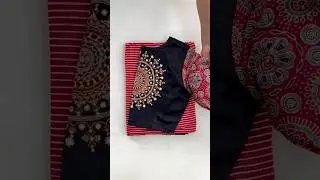 Ajrakh modal silk saree and blouse combo