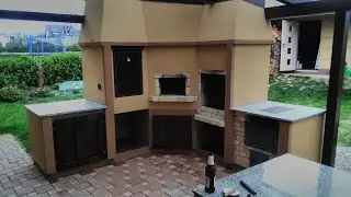 multifunctional building pergola, pizza oven,fireplace and smokehouse,multifunkční stavba   pergoly
