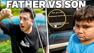 Father VS Son FISHING CHALLENGE (LOSER DELETES MINECRAFT)