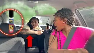 HIDING IN THE TRUNK THEN SPRAYING FART SPRAY PRANK😂💨*BACKFIRES*