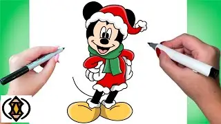 How To Draw Christmas Mickey Mouse | Tutorial Easy