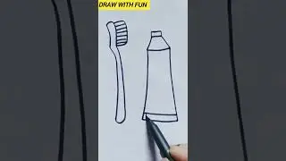Toothbrush And Toothpaste Drawing For Kids | #shorts