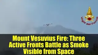 Mount Vesuvius Fire: Three Active Fronts Battle as Smoke Visible from Space