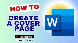 How to Create a Cover Page in Ms Word