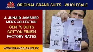 J. Junaid Jamshed Unstitched Mens Cotton Suits - Cheap Rates | Original Brand Suits #Wholesale