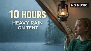 LIVE 10 HOURS 🌧️ Sydney Sweeney: Rainy Lake Camping - Heavy Rain & Rolling Thunder for Deep Sleep