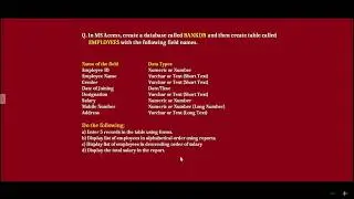 MS Access - NIELIT DCA Practical Question | Create Database, Table & Generate Reports.