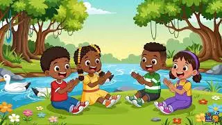 🎵👶🦆Down by the Banks of the Hanky Panky  | Fun Kids Nursery Rhyme | Sing & Clap Along