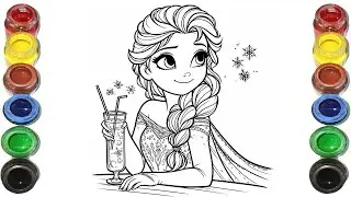 Beautiful Elsa Frozen Drawing, Painting and Coloring for Toddlers -Child Art