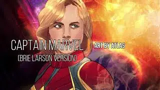 Speed Coloring Brie Larson's CAPTAIN MARVEL | Time Lapse Digital Fan Art in Photoshop and SAI