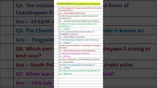Chandrayaan 3 Quiz Questions And Answers In English #shorts  #gk #chandrayaan3