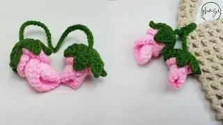 Crochet rose keychain / crochet rose bag charm