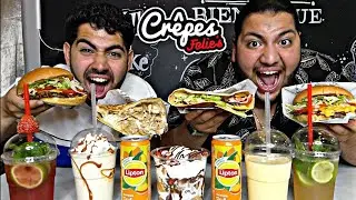 GROSSE DÉGUSTATION D'UN BIG BURGER + CRÊPES SALÉES ! 🍔🥙