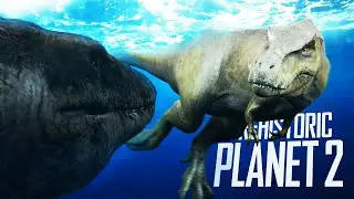 Mosasaurus Hunts T-rex & Babies &mdash; Prehistoric Planet 2 FULL CLIP / Jurassic World Dominion
