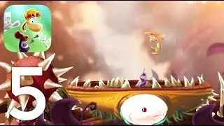 Rayman Mini - World 5 The Foliage + All Stars - Apple Arcade Gameplay Walkthrough