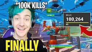 Ninja *FINALLY* Reaches 100,000 Kills On Fortnite!! (RECORD)
