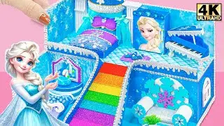 Build Dream Miniature Frozen Castle with Big Rainbow Stairs & Luxury Rooms ⛄ DIY Miniature House